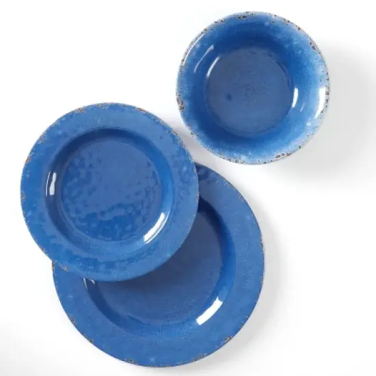 Gibson Studio California Melamine Mauna 12 Piece Dinnerware Set in White image {8}