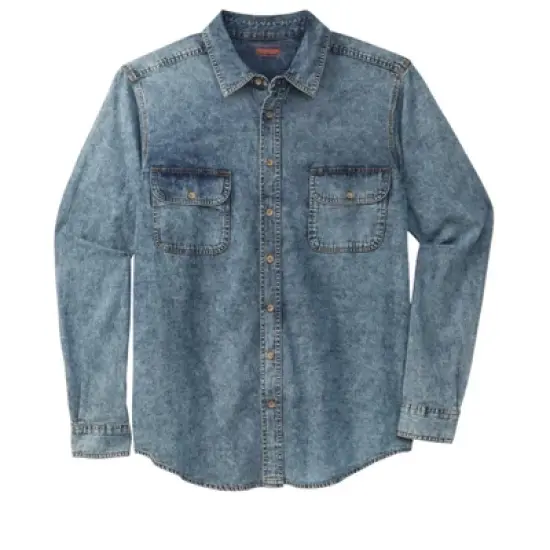 Boulder Creek by KingSize Men's Big & Tall  Long Sleeve Denim and Twill Shirt image {11}