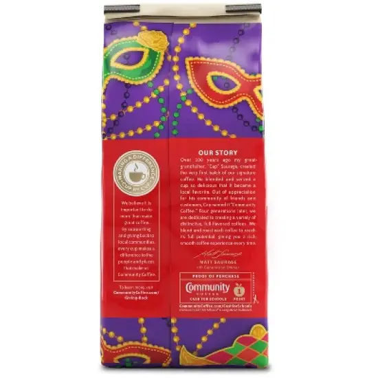 Community Coffee Mardi Gras King Cake Medium Roast Ground Coffee - 12 oz image {1}