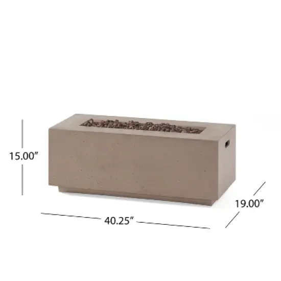 40-Inch Rectangular Outdoor Fire Pit with 40,000 BTU Heat and Propane Storage image {7}