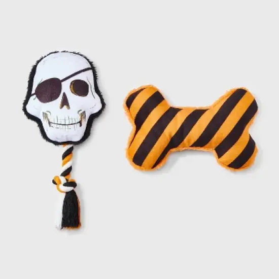 Skull and Bone Dog Rope Plush Toy Set - 2pk - Boots & Barkley&trade; image {1}