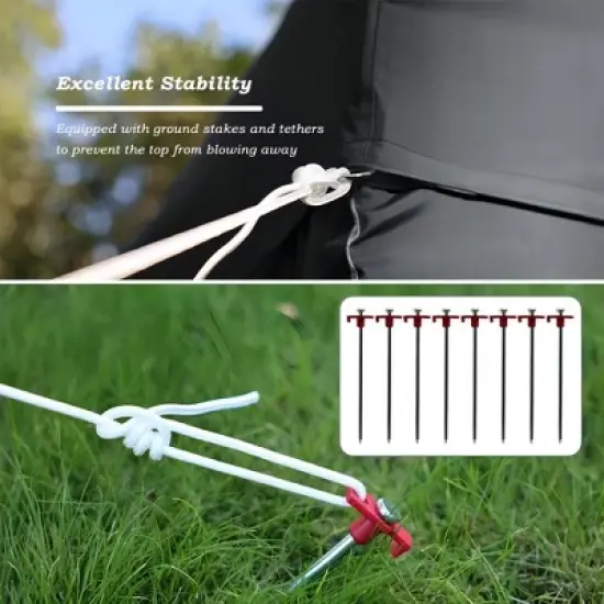 Aoodor 10' &times; 10' Commercial Instant Pop Up Canopy Tent, 3 Adjustable Heights,  Fully Waterproof Portable Gazebo Shelter, with Wheeled Bag image {5}