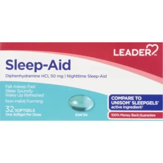 Leader 50 mg Sleep-Aid 32 Softgels image {6}
