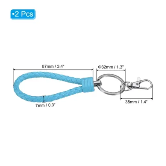 Unique Bargains Plastic Wear-resistant ID Card Wristlet Keychains 2 Pcs image {1}