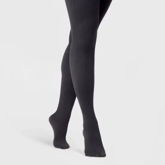 Women's Ribbed Fleece Lined Tights - A New Day&trade; image {2}