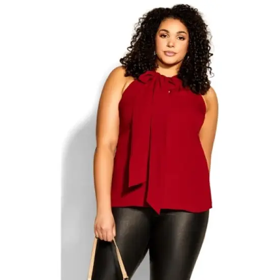 Women's Plus Size Mia Top - true red | CITY CHIC image {9}