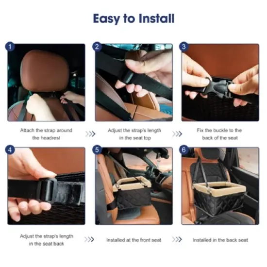 JOEJOY Dog Car Seat for Small Dogs, Deluxe Dog Booster Car Seats with Metal Frame, Puppy Car Seat, Dog Car seat for Pets Up to 15lbs image {6}