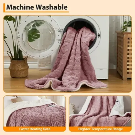 Heating Pads, Soft Washable Electric Blanket, Heating Blanket for Bedding, With 10 Heat Settings, Use for Sofa and Bed image {4}