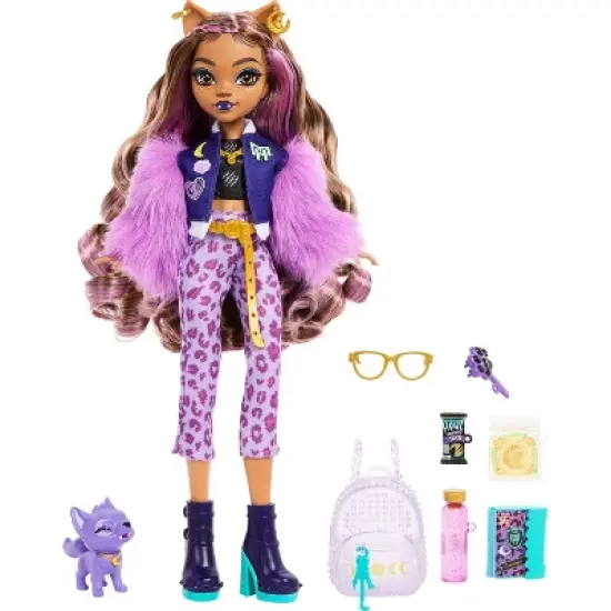 Monster High Clawdeen Wolf Fashion Doll with Pet Dog Crescent and Accessories image {4}