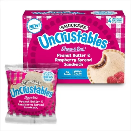 Smucker's Uncrustables Frozen Peanut Butter & Raspberry Spread Sandwich - 8oz/4ct image {1}