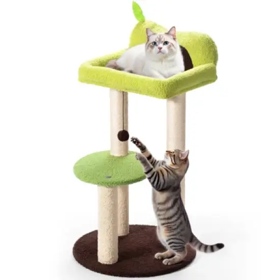 SUGIFT Multi-Level Cat Tree with Sisal Scratching Posts, Plush Perch, Bouncy Ball and Sturdy Base image {7}