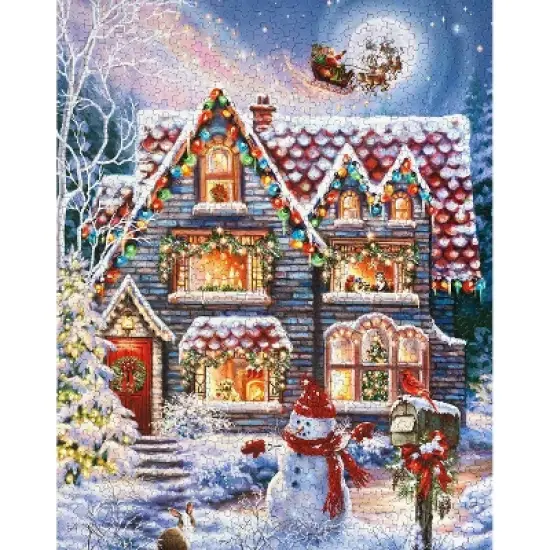 Springbok Christmas Eve Cottage Jigsaw Puzzle - 1000pc image {2}