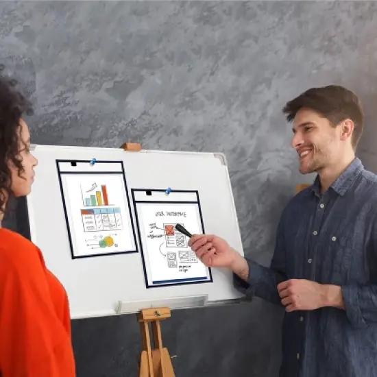 SCRIBBLEDO Black Dry Erase Pocket Sleeves Pack of 6 image {5}