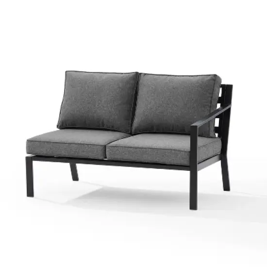 Clark Outdoor Steel Right Side Loveseat Charcoal/Matte Black - Crosley image {9}