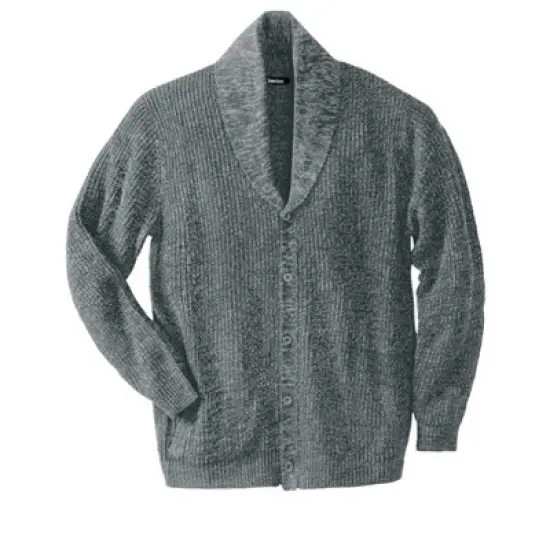 KingSize Men's Big & Tall Shaker Knit Shawl-Collar Cardigan Sweater image {7}