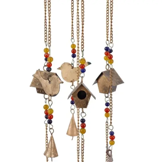 42" Iron Rustic Birds Windchime Bronze - Olivia & May: Outdoor Garden Decor, Gentle Tones image {4}