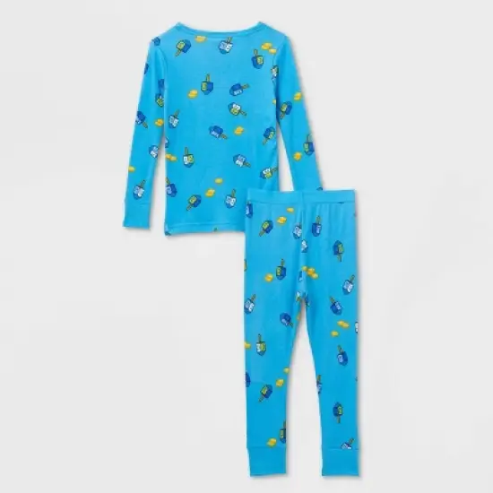 Toddler Hanukkah Matching Family Pajama Set - Wondershop&trade; Blue image {2}