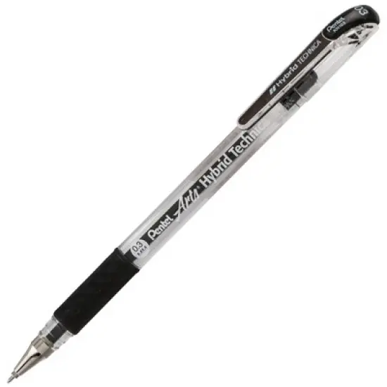 Pentel Arts Hybrid Technica (0.3mm) Gel Pen, Black Ink, Pack of 12 image {3}