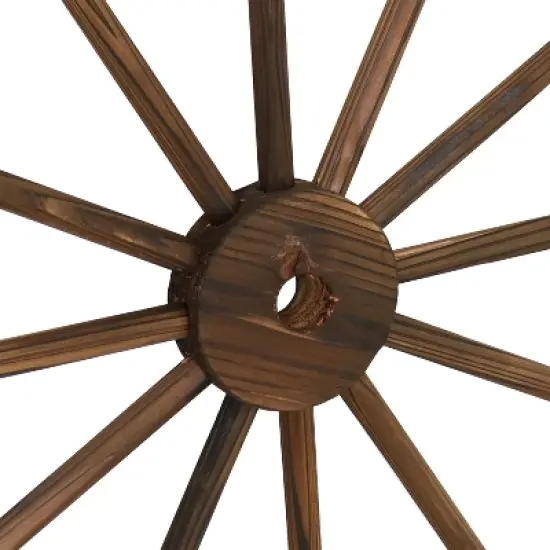 Sunnydaze Indoor/Outdoor Wooden Decorative Wagon Wheel - Fir Wood - 24" image {2}
