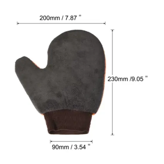 Unique Bargains Microfiber Wash Gloves Chenille Sponge Mitten Dry Duster with Thumb for House Cleaning image {1}