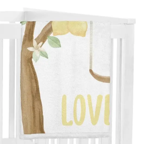 Sweet Jojo Designs Girl Baby Milestone Blanket Lemon Yellow Green and Beige image {1}