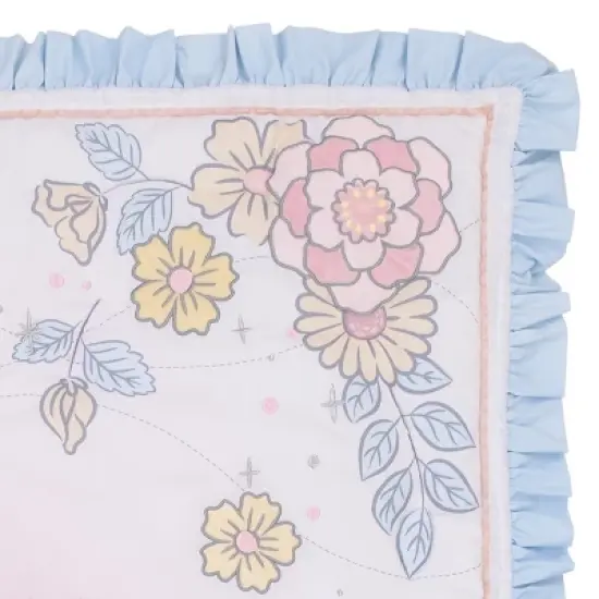 Disney Sweet Princess Light Blue, Pink, and White Cinderella 3 Piece Nursery Crib Bedding Set image {6}