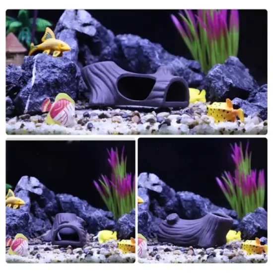 Unique Bargains Ceramic Aquarium Hideaway Rock Cave Fish Tank Decoration Brown 5.16"x3.05"x2.19" image {3}