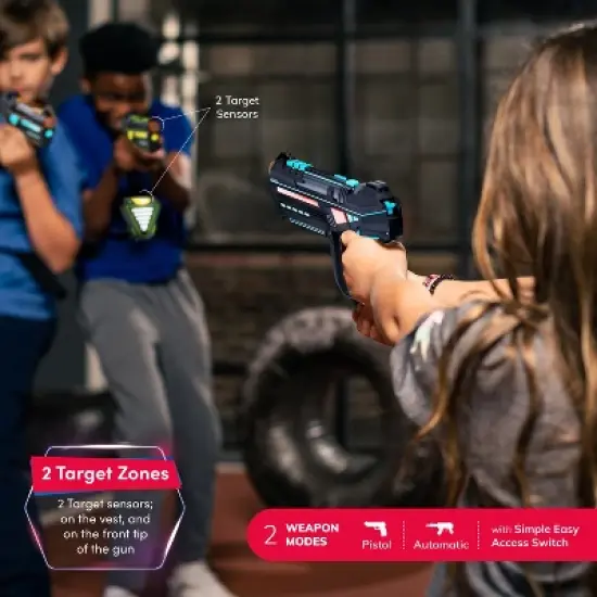 Squad Hero Rechargeable Laser Tag Set for Kids and Adults - Light Force Edition (Set of 4), Birthday Gifts for Boys image {6}