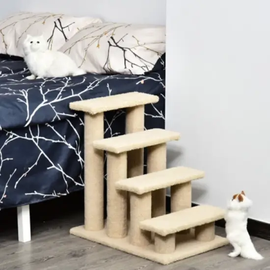 FURNIinspire 25" 4-Step Multi-Level Carpeted Cat Scratching Post Pet Stairs,25"*17"*23.5" image {5}