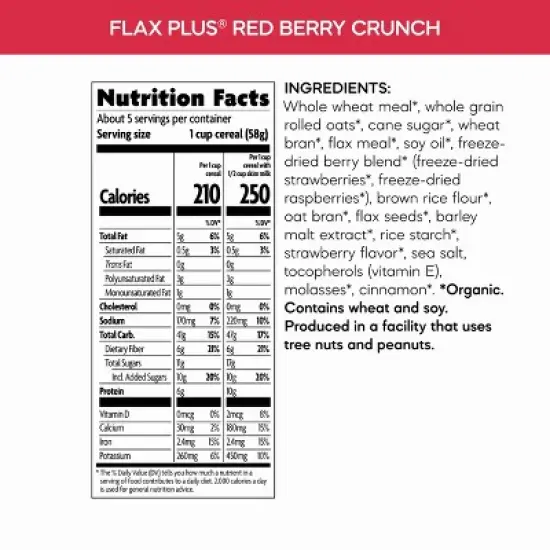 Nature's Path Organic Flax Plus Red Berry Crunch Cereal 12pk/127.2oz image {4}