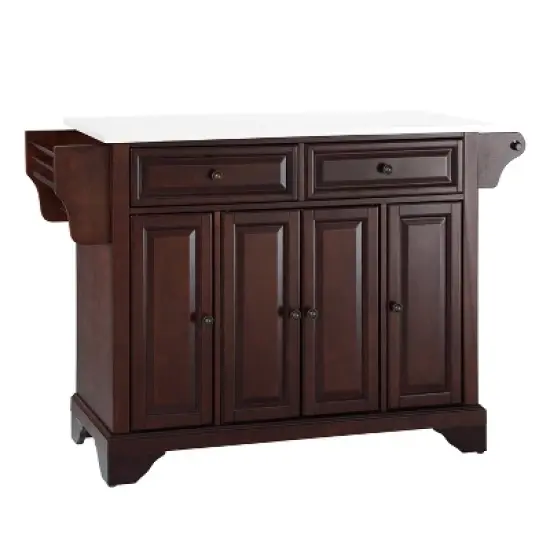 Lafayette Granite White Top Full Size Kitchen Island/Cart Mahogany - Crosley image {4}