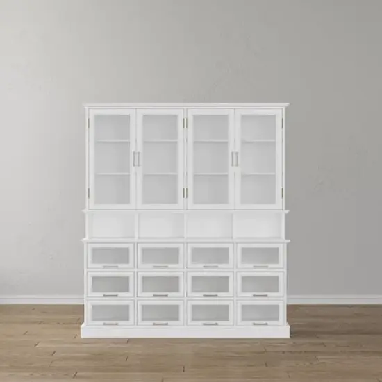 Famapy Multi-Functional Kitchen Cabinet & Pantry,Large - Capacity Food Storage Cabinet with Glass Doors,Easy Organization & Display for Home Kitchen image {11}