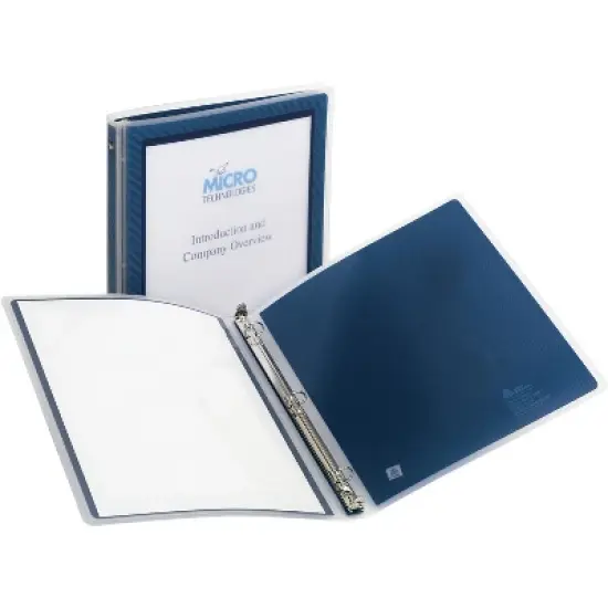 Avery Flexi-View 3 Ring Binder, 1/2 Inch Round Rings, 2 Navy Blue Binders (01671) image {2}