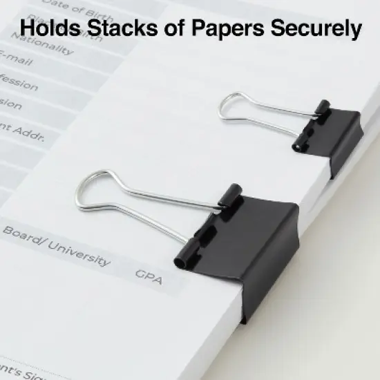 Staples Metal Binder Clips Black Assorted Capacities 15339 image {2}