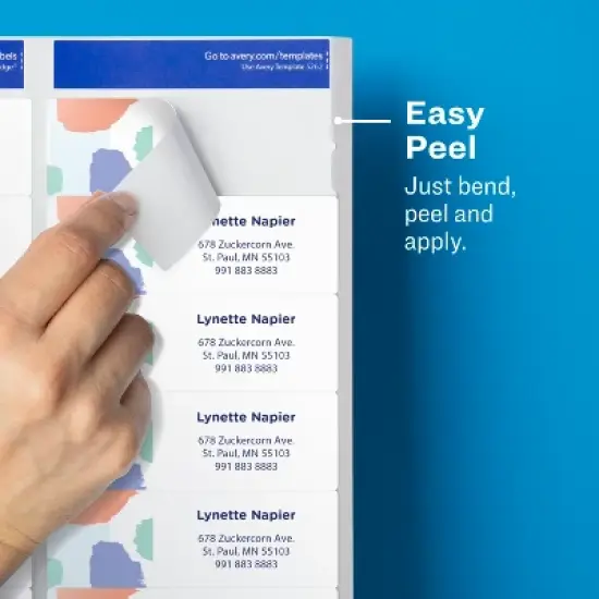 Avery Matte Clear Address Labels, Sure Feed Technology, Inkjet, 1-1/3" x 4", 350 Labels (8662) image {2}