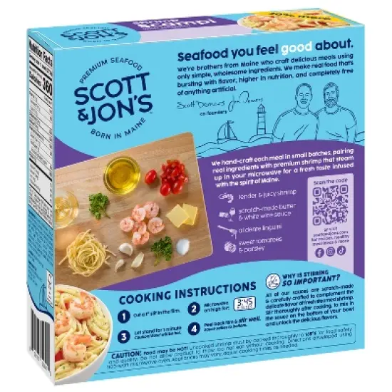 Scott & Jon's Shrimp Scampi Pasta Bowl Frozen Meal - 9.6oz image {2}