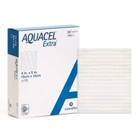 ConvaTec AQUACEL Extra Hydrofiber Dressings for Moderate to Highly Exuding Wounds, Non-Woven Two-Dimensional Strengthening Fibers, Multiple Sizes image {10}