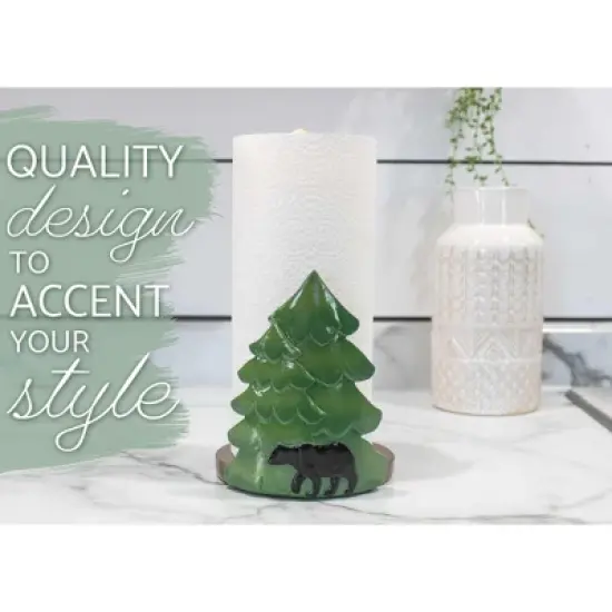 Elanze Designs Forest and Bear 12 inch Resin and Wood Paper Towel Holder image {4}