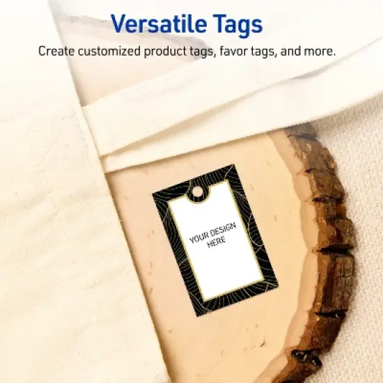 Avery Rectangle Tags, Black Border with Gold Pattern, 2" x 3" image {5}