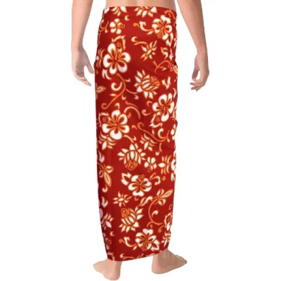 LA LEELA Men's Sarong Bath Trunk Pareo Aloha One Size Cherry All Over Floral image {2}