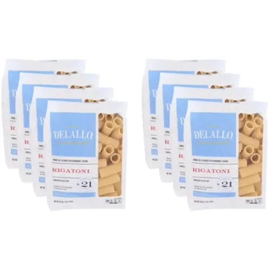 DeLallo Rigatoni Pasta No. 21 - Pack of 8 - 16 oz image {2}