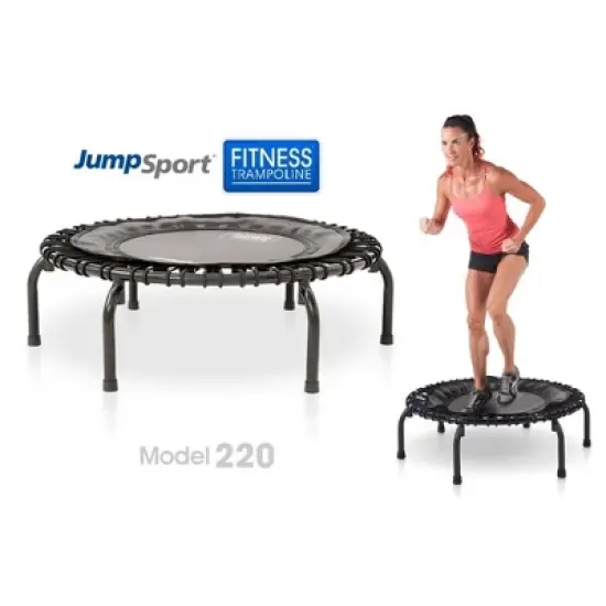 JumpSport 350 Pro Fitness 39" FlexBounce Cardio Workout Indoor Trampoline with 4 Elastic Cords and 7 Firmness Settings for Home Gyms, Teal & Black image {3}
