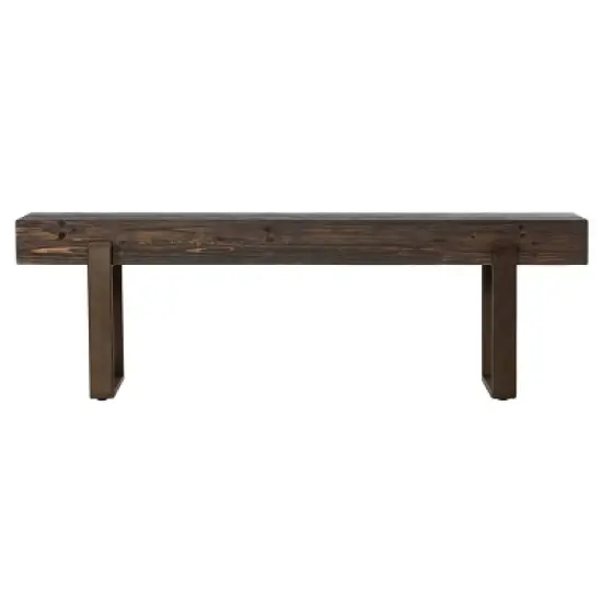 Dartem Rustic Industrial Bench Brown - Aiden Lane image {2}