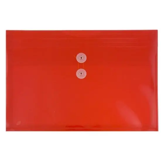 JAM Paper 9 3/4'' X 14 1/7'' 6pk Plastic Envelopes with Button and String Tie Closure with Legal Booklet - Multicolor image {3}