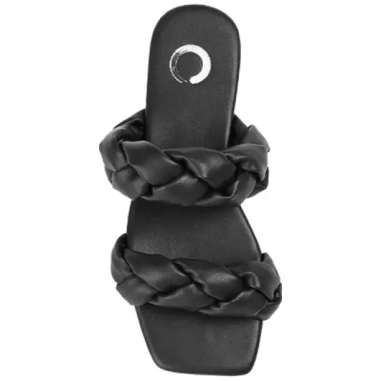 Journee Collection Womens Arietta Slide Low Block Heel Sandals image {3}