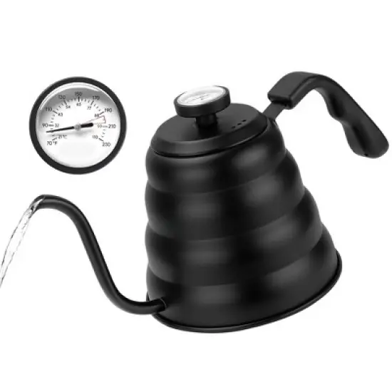 Itopfox Tea Kettle with Thermometer, Stovetop Gooseneck Kettle for Pour Over Coffee & Tea, 40oz Capacity, Black image {5}