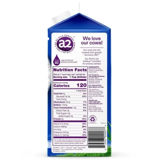a2 Milk Vitamin D Ultra-Pasteurized - 59 fl oz image {7}