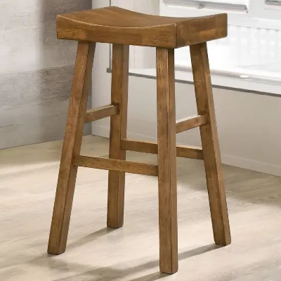 Set of 2 29" Lille Seat Saddle Counter Height Barstools - HOMES: Inside + Out image {1}