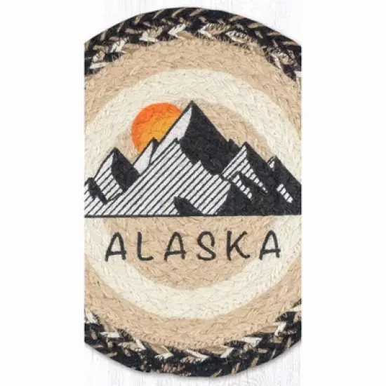Earth Rugs Alaska Printed Round Jute Trivet 10"x10" Rustic Hot Pad image {2}