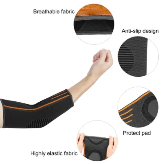 Unique Bargains Thickened Elbow Protection Elbow Pads Tightening Breathable Elbow Pads for Sports 1 Pair image {2}